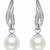 Silver plated cubic zirconia & pearl studded fancy hoop & drop earrings jewellery for women