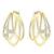 Gold plated cubic zirconia studded fancy stylish hoop earrings jewellery gift for women