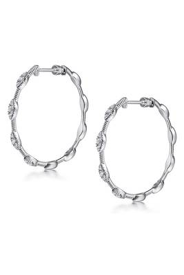 Silver plated cubic zirconia studded fancy stylish hoop bali earrings jewellery for women 5