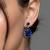 Silver plated faux sapphire studded fancy stylish drop earrings jewellery for women & girls