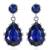 Silver plated faux sapphire studded fancy stylish drop earrings jewellery for women & girls