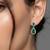 Silver plated faux emerald & cubic zirconia studded fancy drop earrings jewellery for women