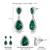 Silver plated faux emerald & cubic zirconia studded fancy drop earrings jewellery for women