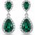 Silver plated faux emerald & cubic zirconia studded fancy drop earrings jewellery for women