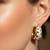 Gold plated multicolor cubic zirconia studded fancy hoop earrings jewellery for women & girls