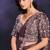 Dusty mauve pre-draped crepe satin silk saree with embroidered blouse and waist belt