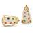 Gold plated multicolor cubic zirconia studded fancy hoop earrings jewellery for women & girls