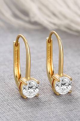 Gold plated cubic zorconia studded fancy hoop earrings fashion jewellery for women 1
