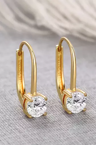 Gold plated cubic zorconia studded fancy hoop earrings fashion jewellery for women