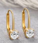 Gold plated cubic zorconia studded fancy hoop earrings fashion jewellery for women