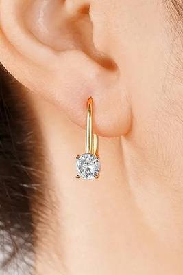 Gold plated cubic zorconia studded fancy hoop earrings fashion jewellery for women 2
