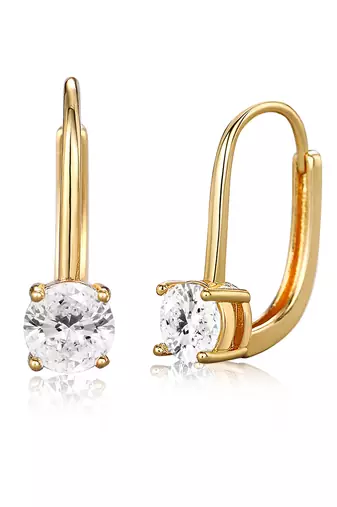 Gold plated cubic zorconia studded fancy hoop earrings fashion jewellery for women