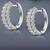 Silver plated cubic zirconia studded hoop earrings lever back fashion jewellery for women