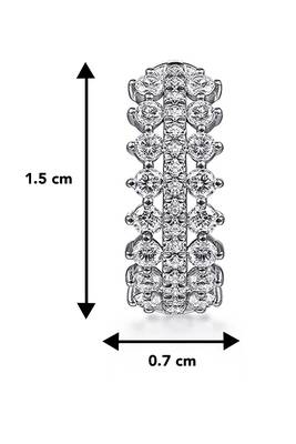 Silver plated cubic zirconia studded hoop earrings lever back fashion jewellery for women 4