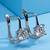 Silver plated cubic zirconia studded stud earrings lever back fashion jewellery for women