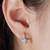 Silver plated cubic zirconia studded stud earrings lever back fashion jewellery for women