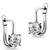 Silver plated cubic zirconia studded stud earrings lever back fashion jewellery for women