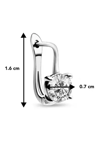 Silver plated cubic zirconia studded stud earrings lever back fashion jewellery for women
