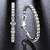 Silver plated american diamond studded hoop earrings office work wear jewellery for women