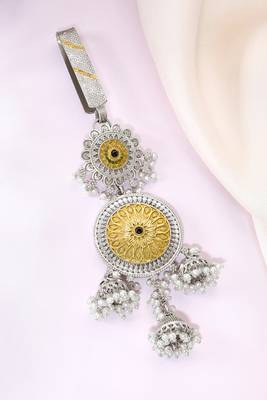 Oxidized silver gold plated saree waist belly kamar challa key chain jewellery 2