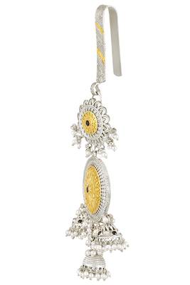 Oxidized silver gold plated saree waist belly kamar challa key chain jewellery 3