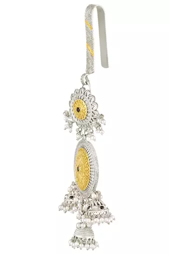 Oxidized silver gold plated saree waist belly kamar challa key chain jewellery