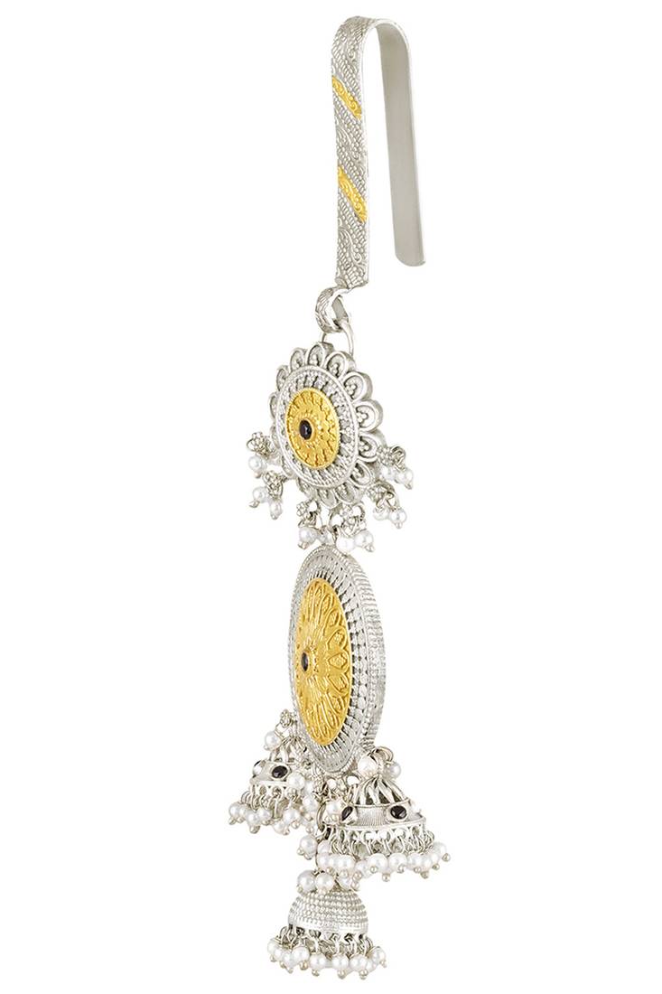 Oxidized silver gold plated saree waist belly kamar challa key chain jewellery