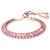 Rose gold plated pink baguette stone studded adjustable charm bracelet jewellery for women
