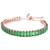 Rose gold plated green baguette stone studded adjustable bracelet jewellery for women