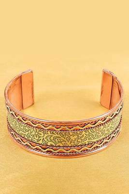 Handmade thick copper cuff bracelet jewellery for men and women| pack of 1 with gift box 1