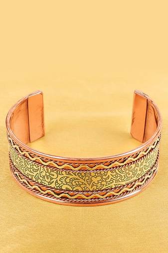 Handmade thick copper cuff bracelet jewellery for men and women| pack of 1 with gift box