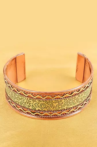 Handmade thick copper cuff bracelet jewellery for men and women| pack of 1 with gift box
