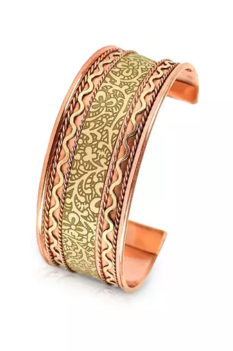 Handmade thick copper cuff bracelet jewellery for men and women| pack of 1 with gift box
