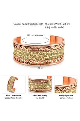 Handmade thick copper cuff bracelet jewellery for men and women| pack of 1 with gift box 4