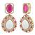 Maroon pendant style necklace earrings set for women | faux ruby studded | festive jewellery