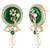 Gold plated kundan & beads studded traditional long necklace earrings set jewellery for women