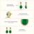 Green ethnic dangle earrings for women & girls | gold plated | cubic zirconia faux emerald studded