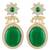 Green ethnic dangle earrings for women & girls | gold plated | cubic zirconia faux emerald studded