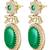 Green ethnic dangle earrings for women & girls | gold plated | cubic zirconia faux emerald studded