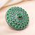 Oxidized silver plated faux emerald studded statement finger ring adjustable jewellery