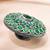 Oxidized silver plated faux emerald studded statement finger ring adjustable jewellery