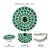 Oxidized silver plated faux emerald studded statement finger ring adjustable jewellery