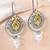 Oxidized silver gold plated pearl studded ethnic dangle earrings jewellery for women