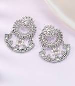 Oxidized silver plated lariya studded dangle earrings fashion jewellery for women & girls