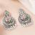 Oxidized silver plated multicolor crystals & lariya studded dangle earrings jewellery