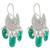 Oxidized silver plated green beads studded dangle earrings fashion jewellery for women & girls