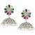 Oxidized silver plated crystals & lariya studded jhumki earrings fashion jewellery for women
