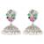 Oxidized silver plated crystals & lariya studded jhumki earrings fashion jewellery for women