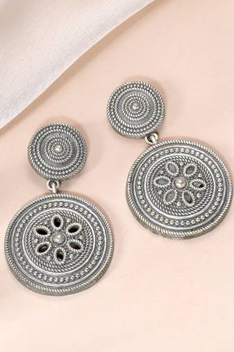 Oxidized silver plated ethnic dangle earrings fashion jewellery for women & girls