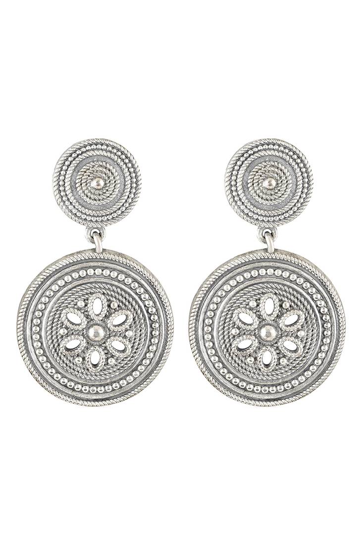Oxidized silver plated ethnic dangle earrings fashion jewellery for women & girls